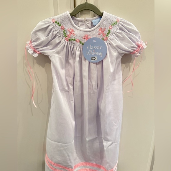 NEW Classic Whimsy Cross and Vine White Smocked Dress - Picture 6 of 8